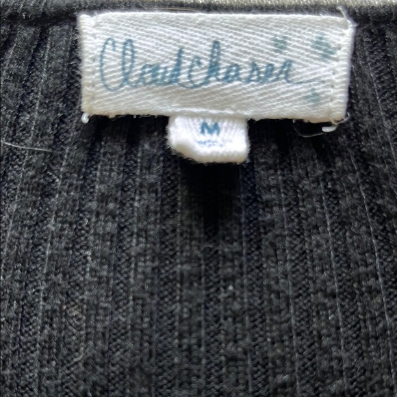 Black Long Sleeve Top with Sunflower Crochet Design Size Medium - Picture 2 of 8